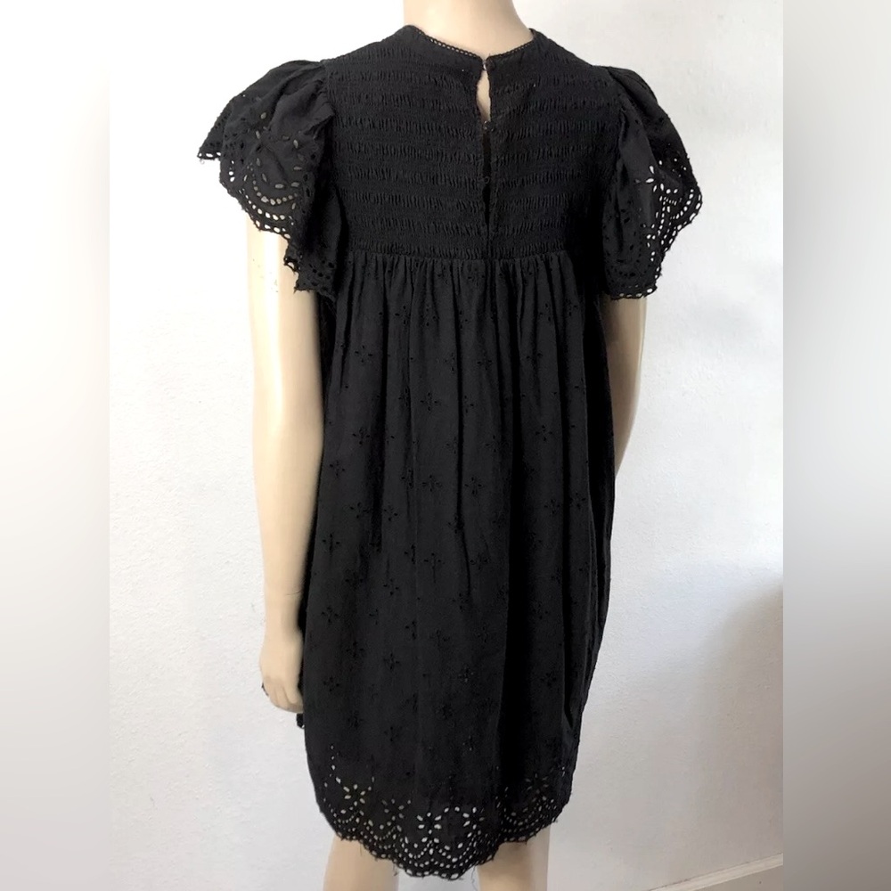 NWOT! Stelle Black Eyelet Mini Dress - Size:M - Picture 3 of 5
